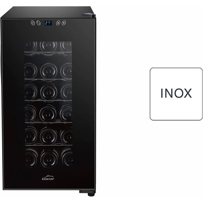 Хладилна витрина за 18 бутилки, 220-240V, 50Hz, 70W, 11°C - 18°C, 26dB, 50л, 34,5x49x67см, THERMOELECTRIC – Lacor