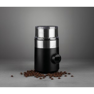 Електрическа мелничка за кафе / ядки, инокс, 300W, 4 остриета, 4 програми, 11x10,5xh19см, 80гр, VOLTA – Lacor