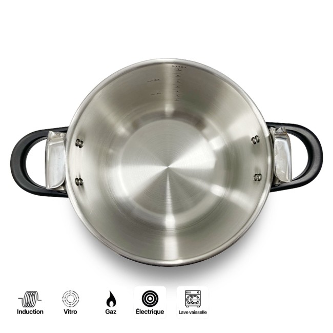 Иноксова тенджера под налягане, ф24см, 23см, 10л, GENIUS - Garinox