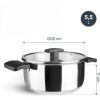 Иноксова тенджера със стъклен капак, ф28см, h11см, 5,5л, Caliza – Lacor