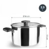 Иноксова тенджера със стъклен капак, ф16см, h13см, 2,5л, Caliza – Lacor