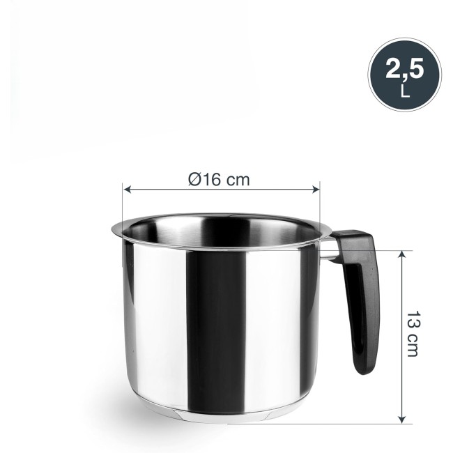 Иноксово канче / млековарка, ф16см, h13см, 2,5л, Caliza – Lacor