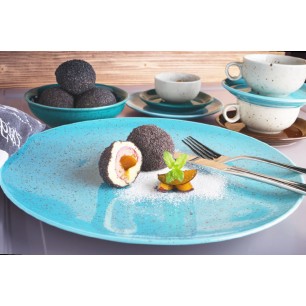 Порцеланова чиния плитка ф21см h2,1см LIFESTYLE ARCTICBLUE - Lilien