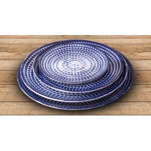 Порцеланова чиния плитка без борд ф30см POINTS BLUE - Suisse Langenthal