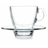 Стъклена чаша с чинийка за топли напитки, Нескафе, 215мл, h8,3см, ф8,2см, AQUA - Pasabahce
