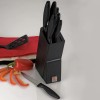 Комплект кухненски ножове на стойка, 6 бр, Laser Cuisine Black - Richardson Sheffield