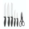 Комплект кухненски ножове на стойка, 6 бр, Laser Cuisine Black - Richardson Sheffield
