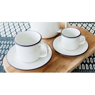 Порцеланова подложна чинийка 14см със син кант RETRO MUGS - G.Benedikt