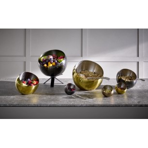 Иноксова купа, 18/8, кръгла, скосена, ф24см, h21см, 2л, златиста, „SPHERE“ – APS