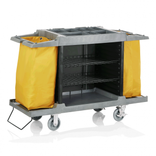 Камериерска количка с 2 коша за пране, 150х54х100см, 34кг - WAS
