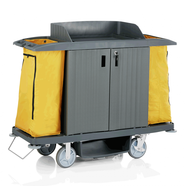 Камериерска количка с 2 коша за пране, 154х54х130см, 38кг - WAS