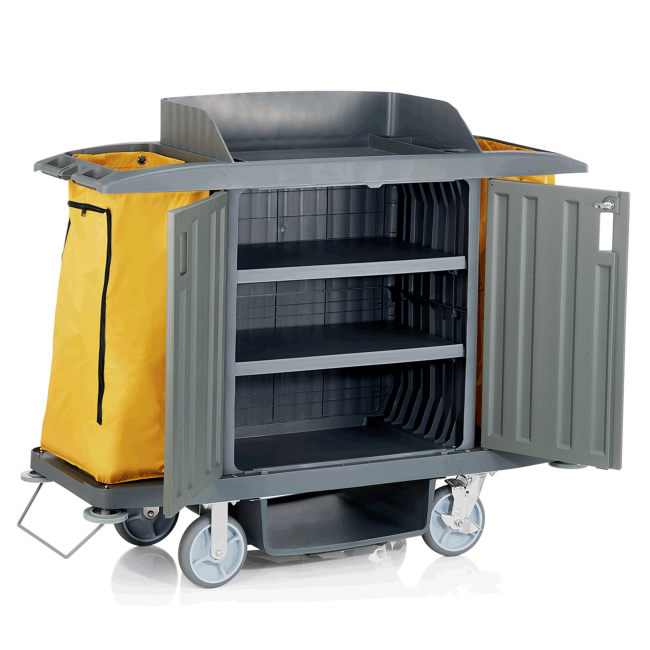 Камериерска количка с 2 коша за пране, 154х54х130см, 38кг - WAS