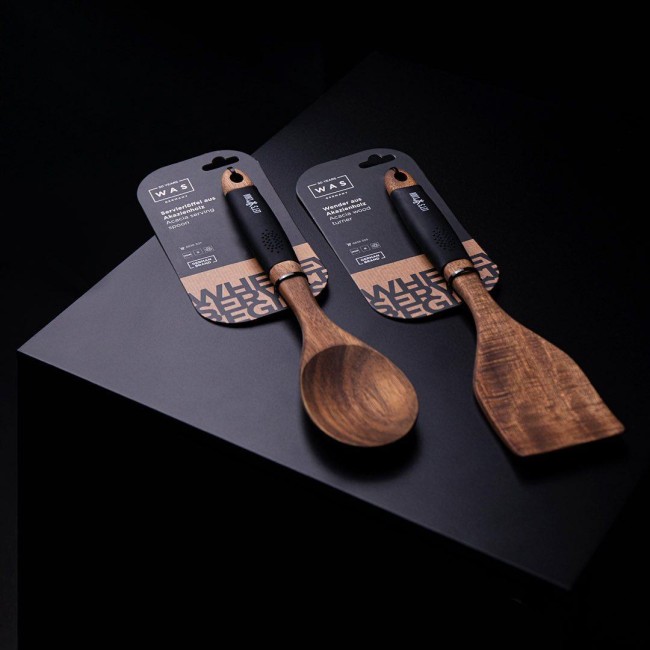 Лъжица за сервиране, дърво/силикон, 30,5см, основа: 9,5x6,5см, LET’S COOK – WAS