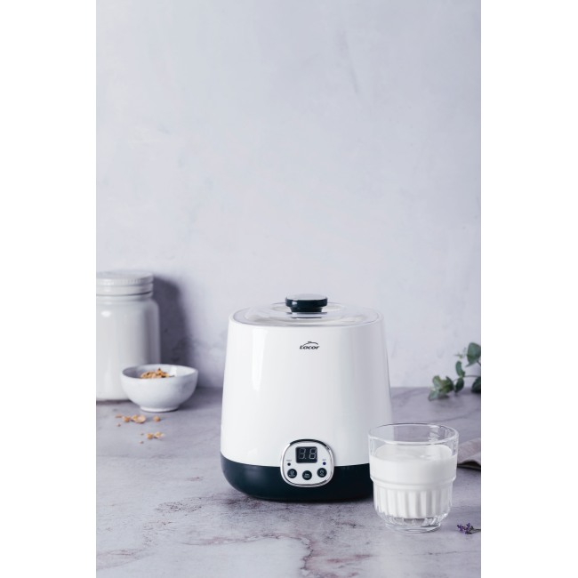 Електрически уред за приготвяне на йогурт / кисело мляко, 20W, 220-240V, 50/60Hz, ф16,8x18,8см, 1л, 700гр, HERA - Lacor