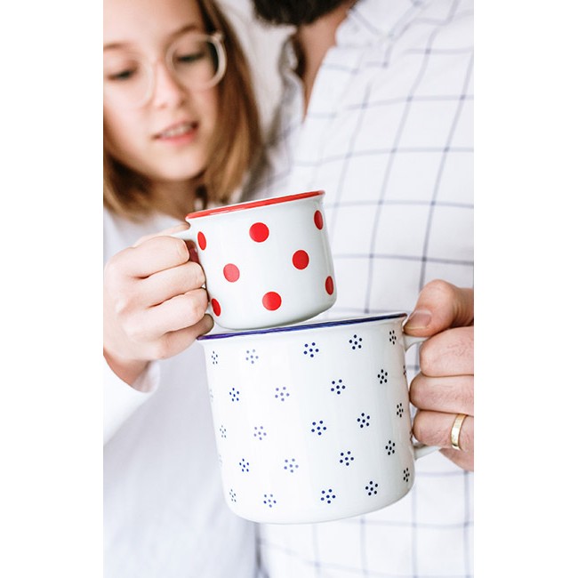 Порцеланова чаша / канче 8,9см h7,8см 250мл с червени точки RETRO MUGS - G.Benedikt