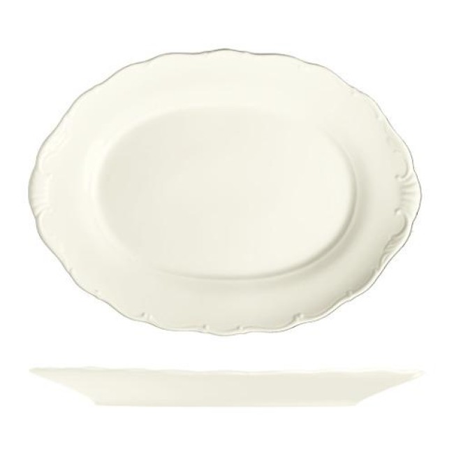 Порцеланово овално плато 32x22,5см h2,6см VERONA IVORY