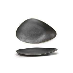 Порцеланово плато триъгълно 36см  ANTIQUE-BLACK (TR0001-14B)  -  Horecano