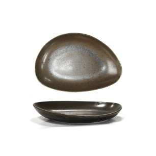 Порцеланово плато овал дълбоко 20см  ANTIQUE-BLACK (TR0005-8B) - Horecano