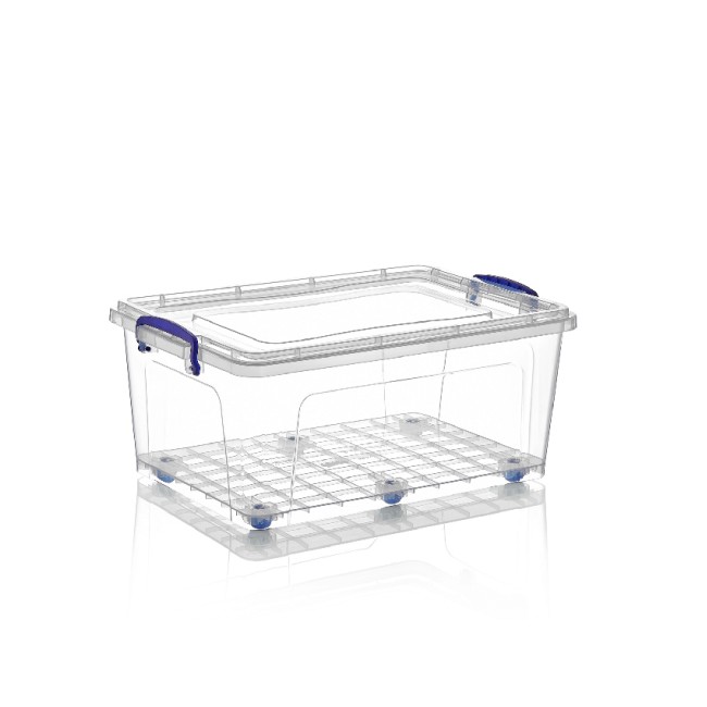 Пластмасова кутия контейнер плитка с колела 30л 55x37x24,5cм DUNYA-(30157)