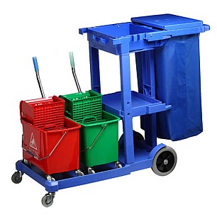 Количка за почистване синя (125x51x95cм.) (до 75кг) 033GW GX - Horecano