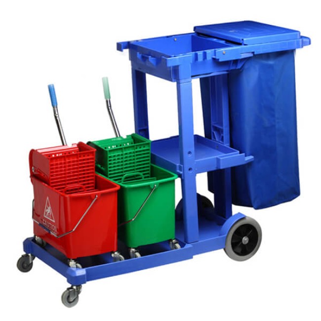 Количка за почистване синя (125x51x95cм.) (до 75кг) 033GW GX - Horecano