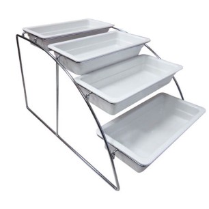 Иноксова поставка за гастронорми GN 1/3 на 4 етажа 36x52.5xh32.5cm HORECANO-(901113SS)