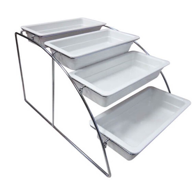 Иноксова поставка за гастронорми GN 1/3 на 4 етажа 36x52.5xh32.5cm HORECANO-(901113SS)