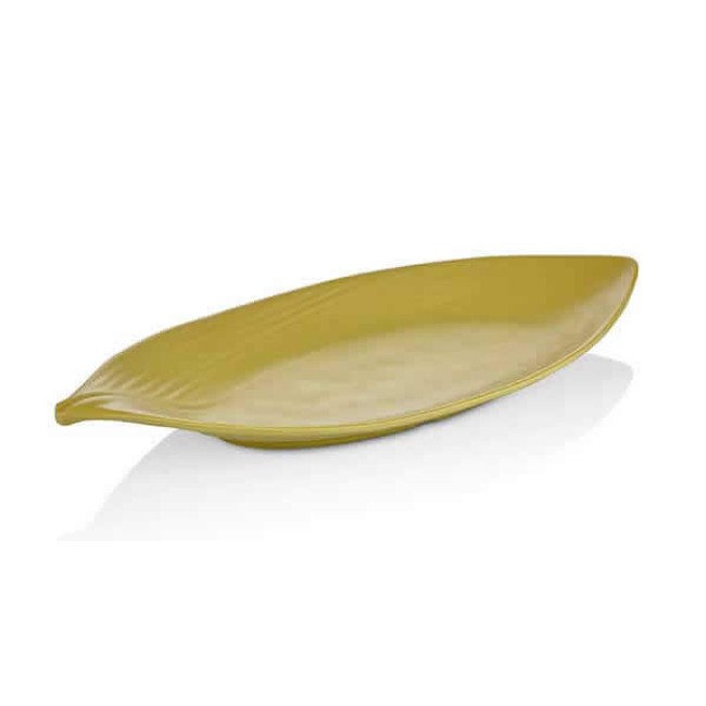 Меламиново плато тъмно зелено Leaf 15,5x36,5x4,6см  TERRA (31036)KN - Kulsan