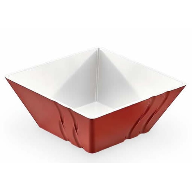 Меламинова купа  квадратна червена  24x24x10см  3.28л LUXOR BICOLOR (23024)KN - Kulsan