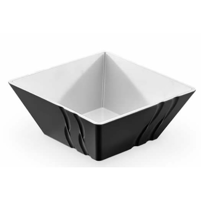 Меламинова купа  квадратна черна  24x24x10см  3.28л LUXOR BICOLOR(23024)KN - Kulsan