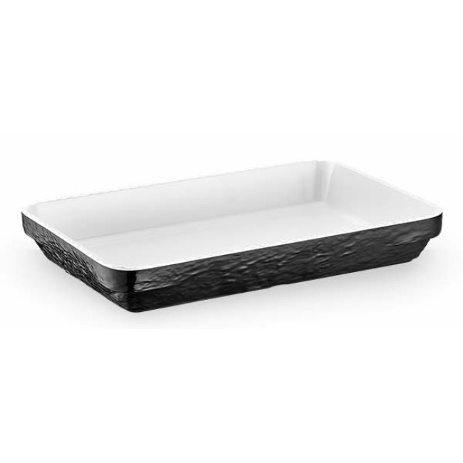 Меламиново плато  правоъгълно черно   24x35,6x5,2см OLIE BICOLOR  (21136)KN - Kulsan