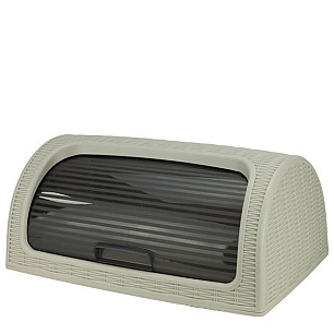 Кутия за хляб 41,4x26,9xh18,1см PVC ратан бежова DUNYA-(05330)