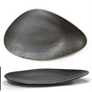 Порцеланово плато триъгълно 38см ANTIQUE-BLACK (TR0001-15B) - Horecano