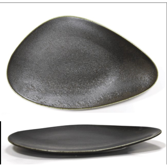 Порцеланово плато триъгълно 38см ANTIQUE-BLACK (TR0001-15B) - Horecano