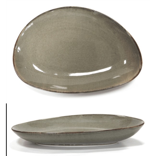 Плато овал дълбоко 35см  ANTIQUE-GREY (TR0005-14G) - Horecano