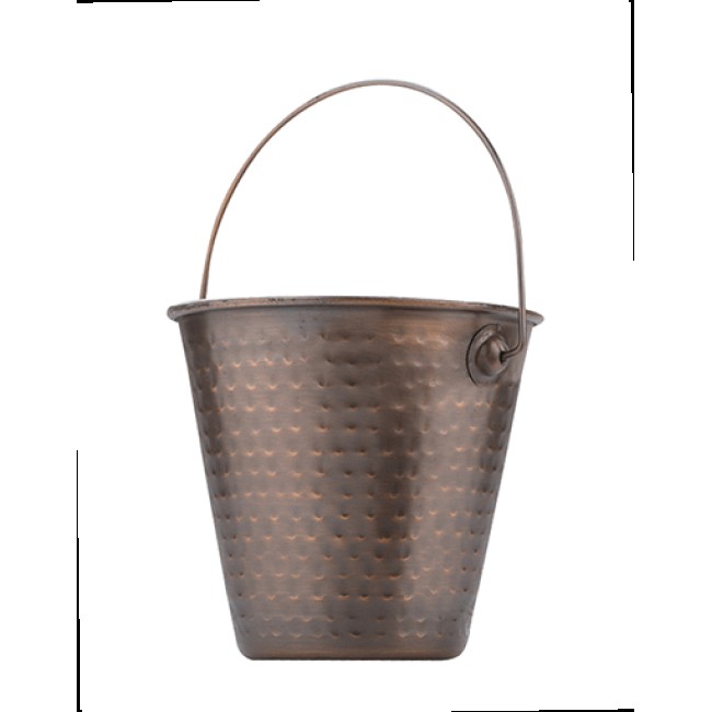 Метална мини кофичка с релеф и медно покритие 13.25 x 12.5см - 950мл (SG-86347(D)) ANTIQUE - Horecano