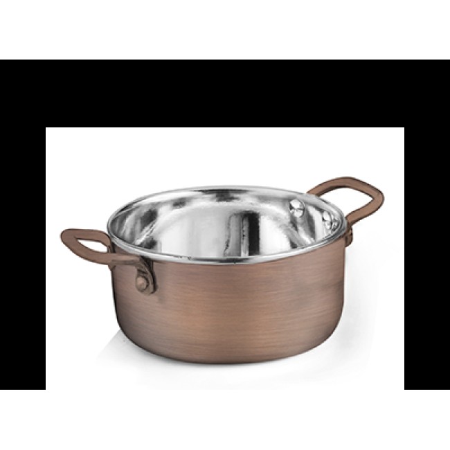 Метална мини тенджерка с медно покритие 10 x 4.75 см - 350 мл (SG-95243(B) ANTIQUE - Horecano