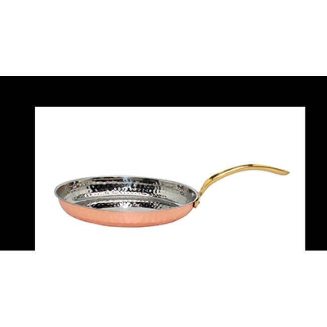 Метален елипсовиден мини тиган с релеф и медно покритие 18.50 x 13.50 x 3.25 см - 500 мл (SG-84209(B)) ANTIQUE - Horecano