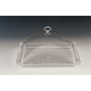 Поликарбонатен поднос квадратен  с капак 35x35x16см. - комплект (ZCP 054-KK)AN - Alkan