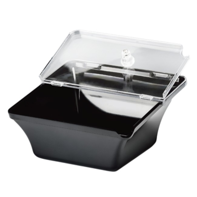Меламинова купа квадратна черна  с капак 22x22x8см  (K-2300)AN - Alkan