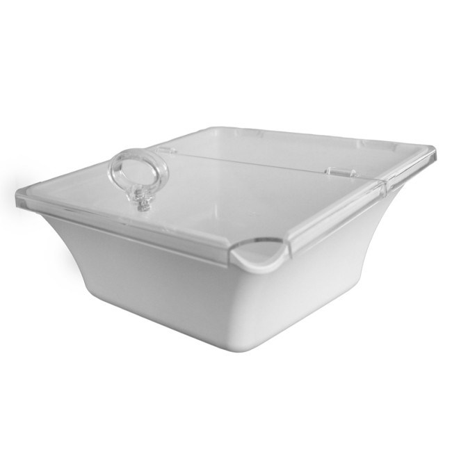 Меламинова купа квадратна бяла  с капак 22x22x8см (K-2300)AN - Alkan