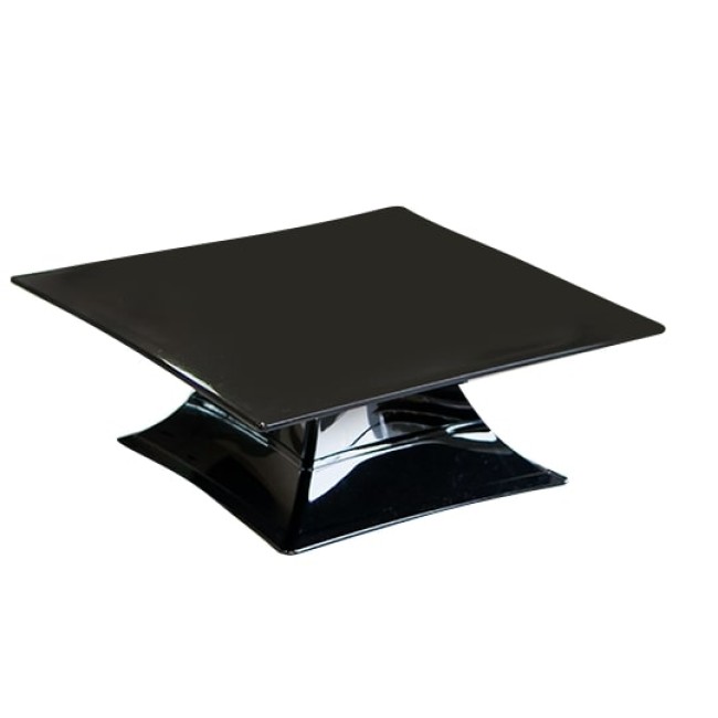 Поликарбонатно плато квадратно на столче черно  30x30xh10.5см (ZCP 628-3)AN - Alkan