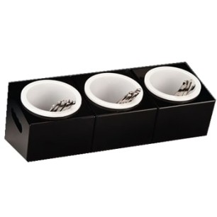 Поликарбонатен стенд за прибори 3-ка черен 18x48x18см  (ZCP 390-3)AN - Alkan
