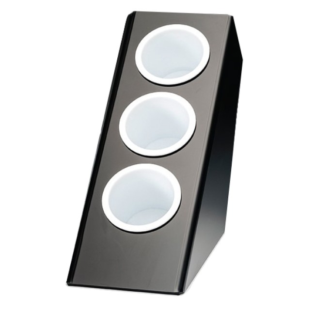 Поликарбонатна стойка за прибори вертикална малка черна 14,5x27x28,5см. (ZCP 644-3)AN - Alkan