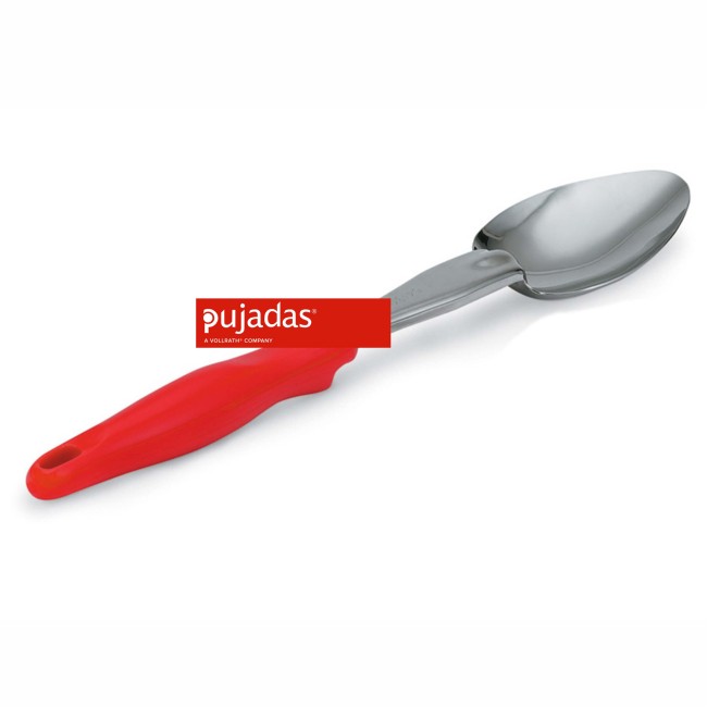 Иноксова лъжица с червена дръжка  35см  до 232 градуса - Pujadas