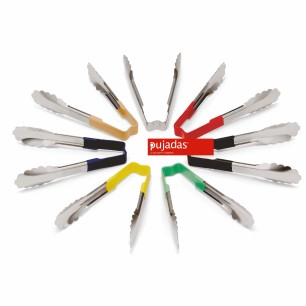 Иноксова щипка 40см за сервиране с червена дръжка  - Pujadas