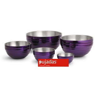 Иноксова купа кръгла, лилава, 18,4х10,3см,  1,6л (ALL-FREE) - Pujadas