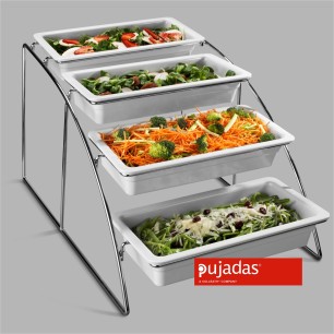 Иноксова стойка  за 4 бр гастронорми 1/3, 36х52,5см  h32,5см - Pujadas