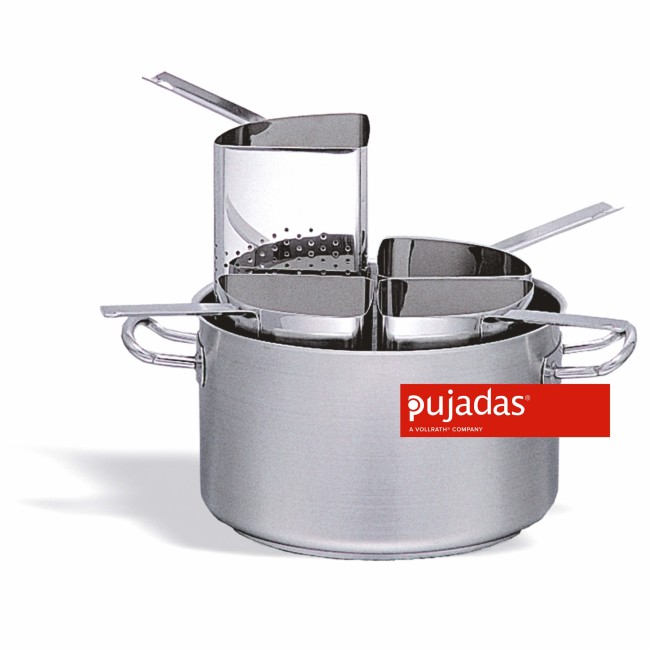 Иноксова тенджера за спагети от 4 части  31,4л  h25см - Pujadas