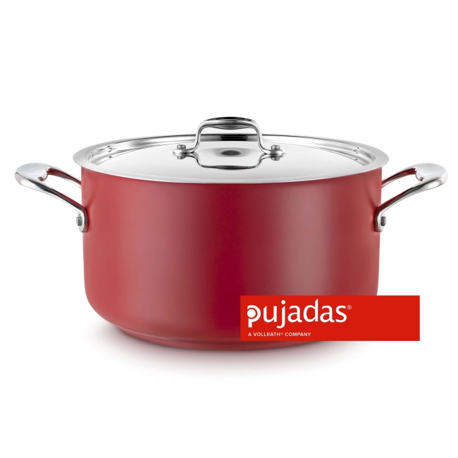 Иноксова тенджера  червена ф28см   h16см  9,5л COOL LINE   - Pujadas